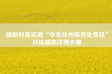 辅助科普实测“中至抚州麻将免费挂”开挂辅助详细步骤