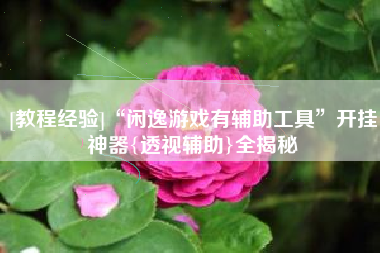 [教程经验]“闲逸游戏有辅助工具”开挂神器{透视辅助}全揭秘