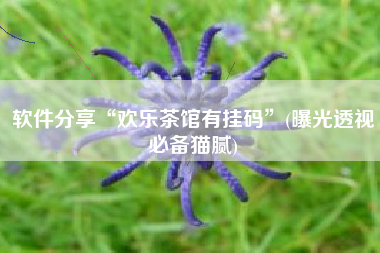 软件分享“欢乐茶馆有挂码”(曝光透视必备猫腻)