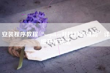 安装程序教程“wepoker开挂神器辅助	”详细开挂玩法