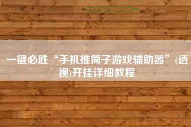 一键必胜“手机推筒子游戏辅助器	”(透视)开挂详细教程