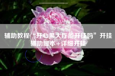 辅助教程“开心果大厅能开挂吗”开挂辅助脚本+详细开挂