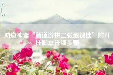 助赢神器“新道游拼三张透视挂	”附开挂脚本详细步骤
