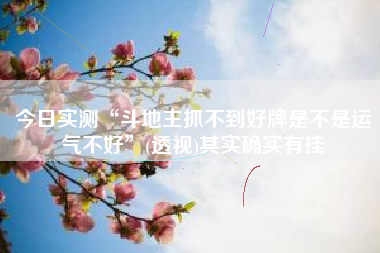 今日实测“斗地主抓不到好牌是不是运气不好	”(透视)其实确实有挂