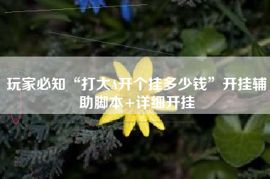 玩家必知“打大A开个挂多少钱	”开挂辅助脚本+详细开挂