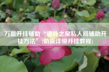 万能开挂辅助“德扑之星私人局辅助开挂方法”(助赢详细开挂教程)