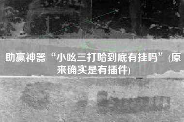 助赢神器“小吆三打哈到底有挂吗”(原来确实是有插件)