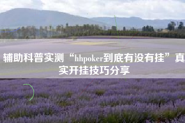 辅助科普实测“hhpoker到底有没有挂”真实开挂技巧分享