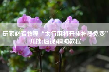 玩家必看教程“太行麻将开挂神器免费	”开挂(透视)辅助教程