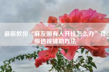 最新教你“麻友圈有人开挂怎么办”详细透视辅助方法