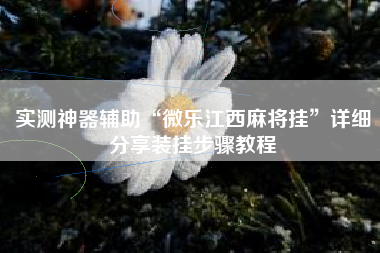 实测神器辅助“微乐江西麻将挂	”详细分享装挂步骤教程