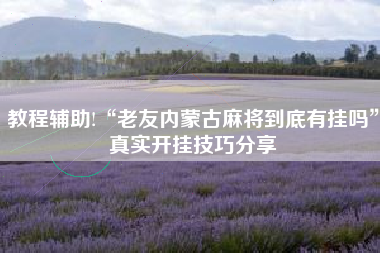 教程辅助!“老友内蒙古麻将到底有挂吗”真实开挂技巧分享