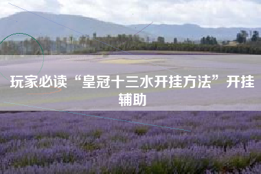 玩家必读“皇冠十三水开挂方法”开挂辅助