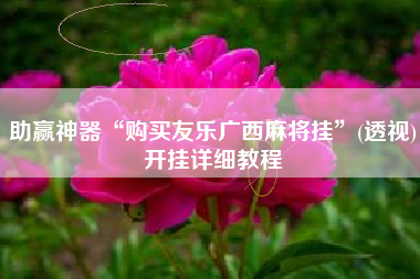 助赢神器“购买友乐广西麻将挂	”(透视)开挂详细教程