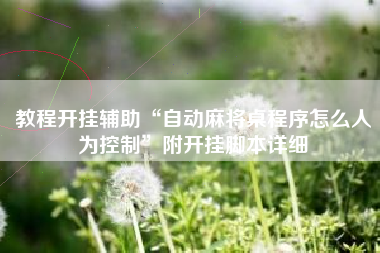 教程开挂辅助“自动麻将桌程序怎么人为控制”附开挂脚本详细