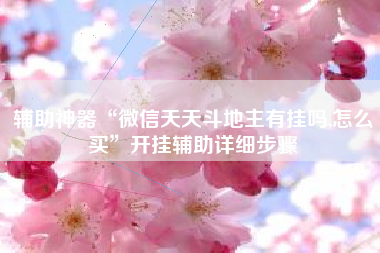 辅助神器“微信天天斗地主有挂吗,怎么买”开挂辅助详细步骤