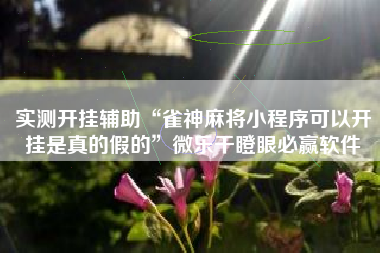 实测开挂辅助“雀神麻将小程序可以开挂是真的假的	”微乐干瞪眼必赢软件