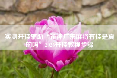 实测开挂辅助“雀神广东麻将有挂是真的吗”2026开挂教程步骤