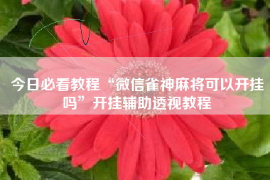 今日必看教程“微信雀神麻将可以开挂吗	”开挂辅助透视教程