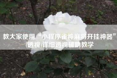 教大家使用“小程序雀神麻将开挂神器	”(透视)详细透视辅助教学