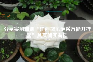 分享实测辅助“江西微乐麻将万能开挂器	”其实确实有挂