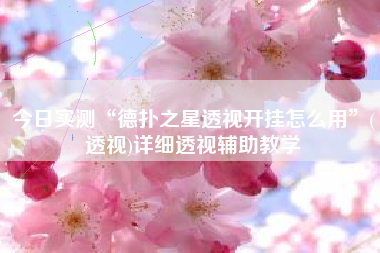 今日实测“德扑之星透视开挂怎么用”(透视)详细透视辅助教学