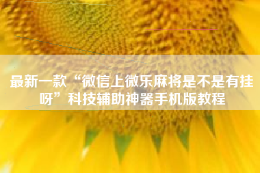 最新一款“微信上微乐麻将是不是有挂呀”科技辅助神器手机版教程