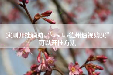 实测开挂辅助:“wepoker德州透视购买	”可以开挂方法