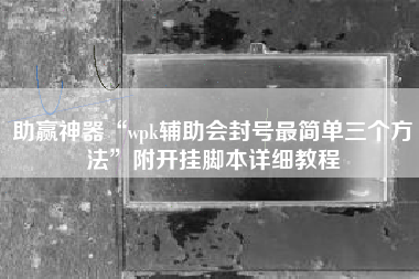 助赢神器“wpk辅助会封号最简单三个方法	”附开挂脚本详细教程