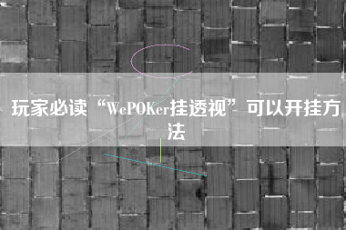 玩家必读“WePOKer挂透视	”可以开挂方法