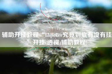 辅助开挂教程“hhpoker究竟到底有没有挂	”开挂(透视)辅助教程!