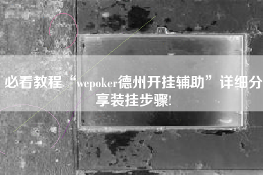 必看教程“wepoker德州开挂辅助”详细分享装挂步骤!