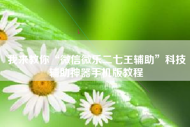 我来教你“微信微乐二七王辅助”科技辅助神器手机版教程