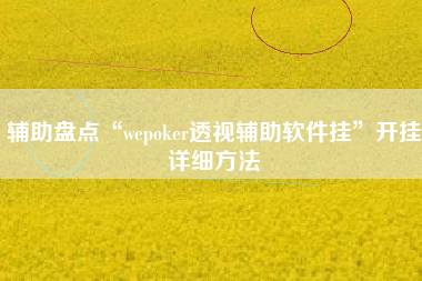 辅助盘点“wepoker透视辅助软件挂”开挂详细方法