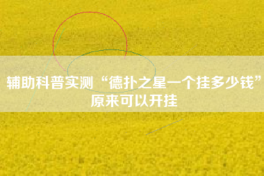 辅助科普实测“德扑之星一个挂多少钱	”原来可以开挂