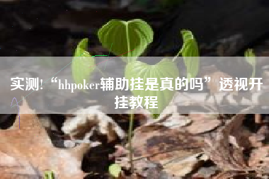 实测!“hhpoker辅助挂是真的吗”透视开挂教程