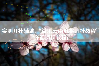 实测开挂辅助:“微乐云南麻将开挂教程	”(详细透视教程)