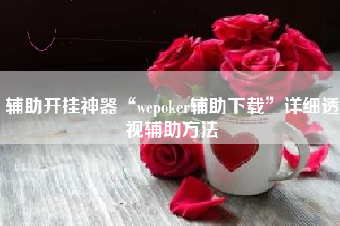辅助开挂神器“wepoker辅助下载”详细透视辅助方法