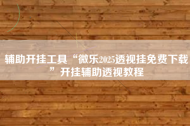 辅助开挂工具“微乐2025透视挂免费下载”开挂辅助透视教程