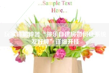 玩家辅助神器“微乐自建房如何让系统发好牌	”详细开挂