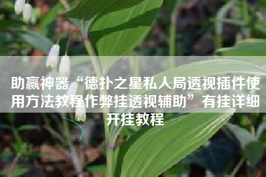 助赢神器“德扑之星私人局透视插件使用方法教程作弊挂透视辅助”有挂详细开挂教程