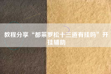 教程分享“都莱罗松十三道有挂吗”开挂辅助