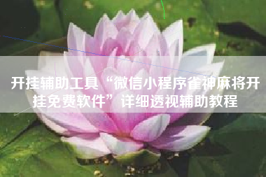 开挂辅助工具“微信小程序雀神麻将开挂免费软件”详细透视辅助教程