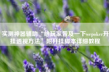 实测神器辅助“给玩家普及一下wepoker开挂透视方法”附开挂脚本详细教程