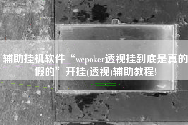 辅助挂机软件“wepoker透视挂到底是真的假的	”开挂(透视)辅助教程!