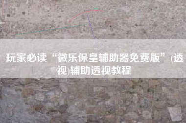 玩家必读“微乐保皇辅助器免费版”(透视)辅助透视教程