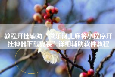 教程开挂辅助“微乐河北麻将小程序开挂神器下载安装”详细辅助软件教程