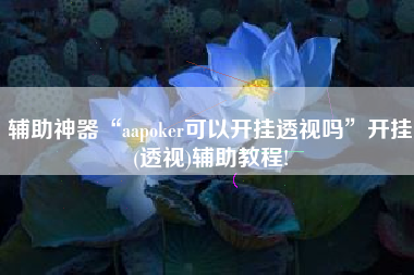 辅助神器“aapoker可以开挂透视吗”开挂(透视)辅助教程!