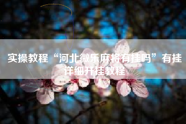 实操教程“河北微乐麻将有挂吗”有挂详细开挂教程