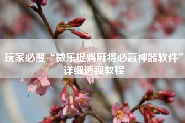 玩家必搜“微乐捉鸡麻将必赢神器软件”详细透视教程